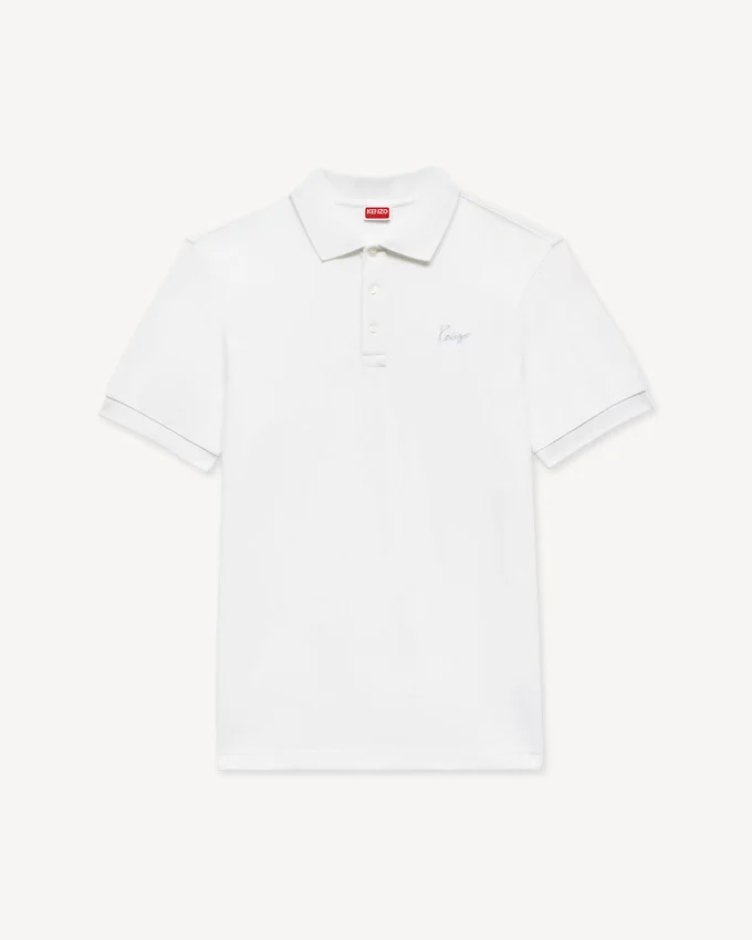 Polo slim in cotone con ricamo “Kenzo Signature” Polo slim in cotone con ricamo “Kenzo Signature”