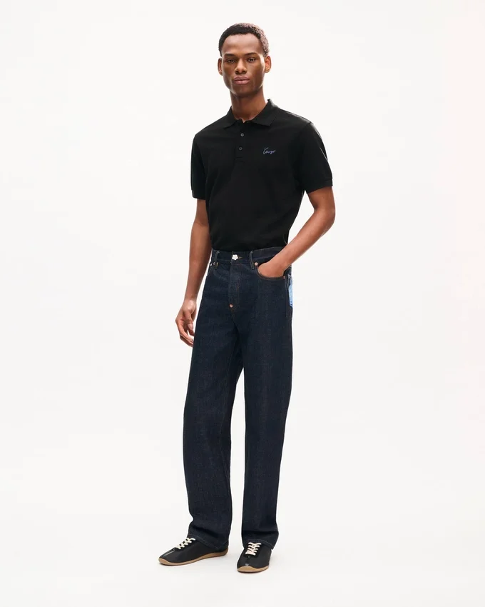 Polo slim in cotone con ricamo “Kenzo Signature” Polo slim in cotone con ricamo “Kenzo Signature”