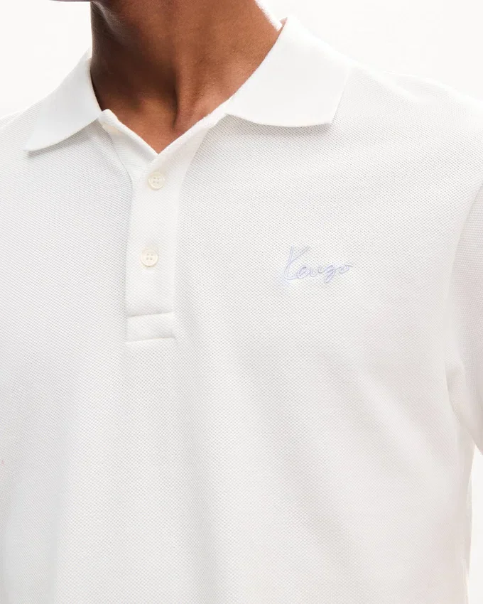 Polo slim in cotone con ricamo “Kenzo Signature” Polo slim in cotone con ricamo “Kenzo Signature”