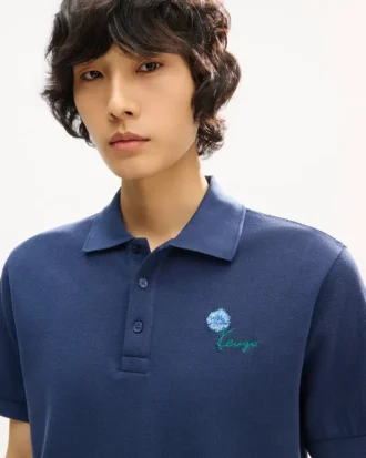 Polo slim ricamata “Kenzo Tulip” in cotone