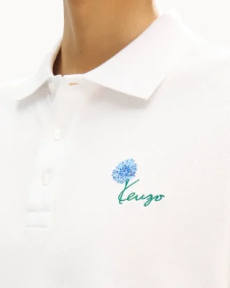 Polo slim ricamata “Kenzo Tulip” in cotone