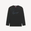 T-shirt a maniche lunghe in cotone con ricamo “Kenzo Signature” T-shirt a maniche lunghe in cotone con ricamo “Kenzo Signature”