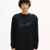 T-shirt a maniche lunghe in cotone con ricamo “Kenzo Signature” T-shirt a maniche lunghe in cotone con ricamo “Kenzo Signature”