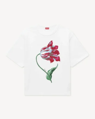 T-shirt ampia “Kenzo Tulip” in cotone