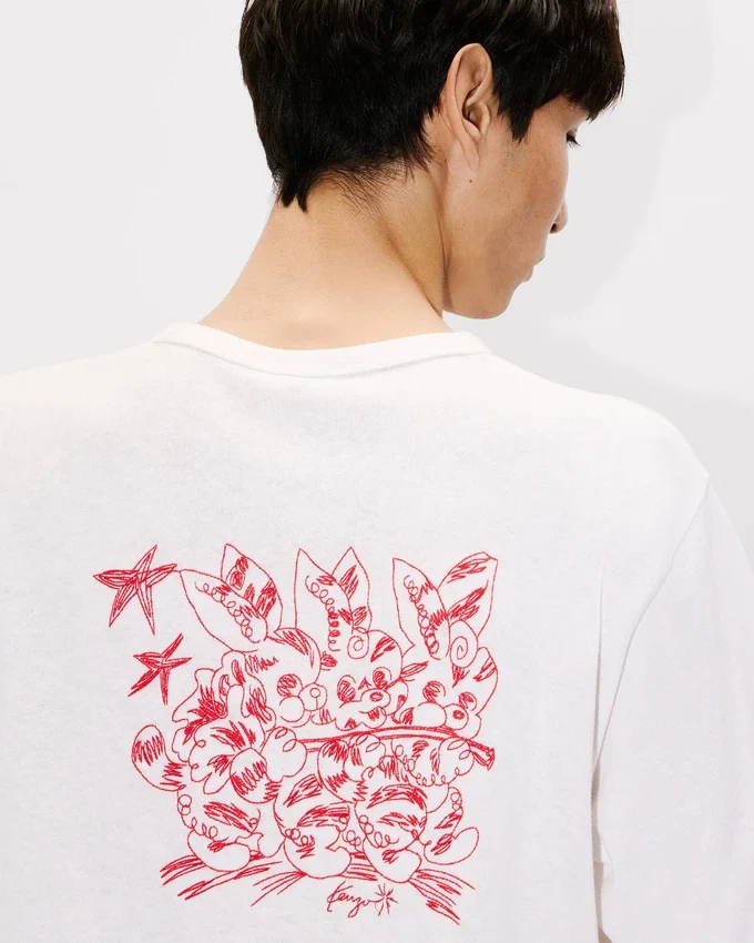 T-shirt con ricamo “Kenzo Cartoon” in cotone T-shirt con ricamo “Kenzo Cartoon” in cotone