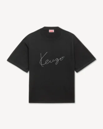 T-shirt con ricamo “Kenzo Signature” in lana merino