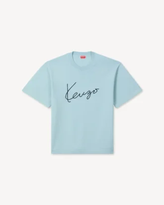 T-shirt con ricamo “Kenzo Signature” in lana merino