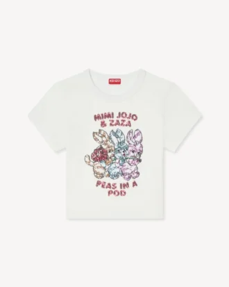 T-shirt in cotone con ricamo “Kenzo Cartoon”