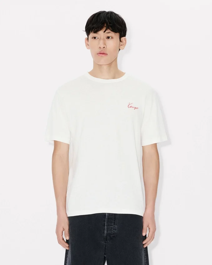 T-shirt Kenzo Archive Rose con ricamo in cotone T-shirt Kenzo Archive Rose con ricamo in cotone