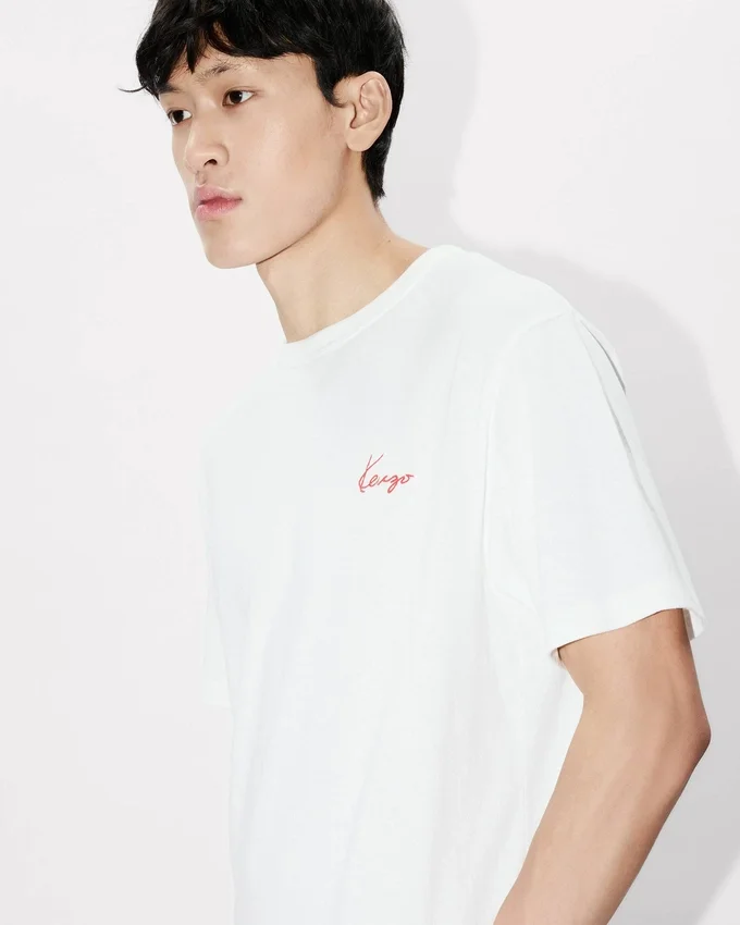 T-shirt Kenzo Archive Rose con ricamo in cotone T-shirt Kenzo Archive Rose con ricamo in cotone