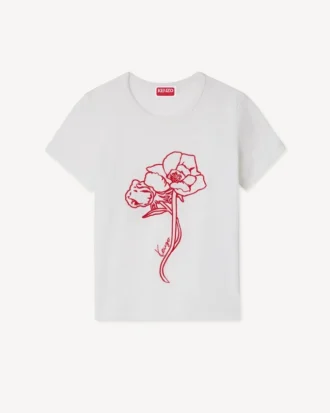 T-shirt “Kenzo Archive Rose” in cotone con sagoma
