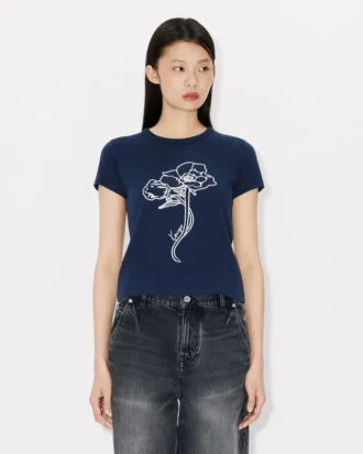 T-shirt “Kenzo Archive Rose” in cotone con sagoma