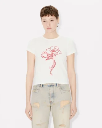 T-shirt “Kenzo Archive Rose” in cotone con sagoma