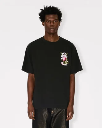 T-shirt oversize ricamata “Kenzo Wild Tiger” in cotone