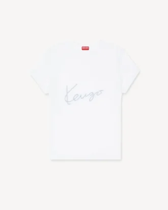 T-shirt ricamata “Kenzo Signature” in cotone