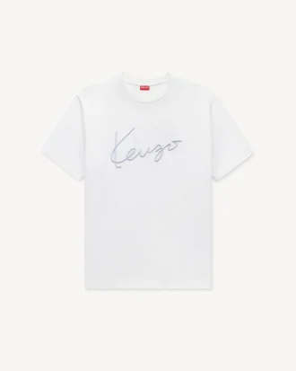 T-shirt ricamata “Kenzo Signature” in cotone