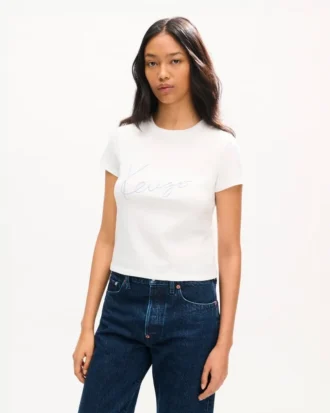 T-shirt ricamata “Kenzo Signature” in cotone