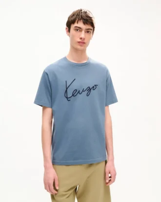 T-shirt ricamata “Kenzo Signature” in cotone