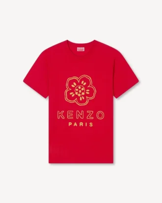 T-shirt slim in cotone con ricamo “Boke Flower”