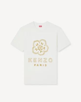 T-shirt slim in cotone con ricamo “Boke Flower”