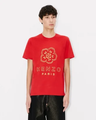 T-shirt slim in cotone con ricamo “Boke Flower”