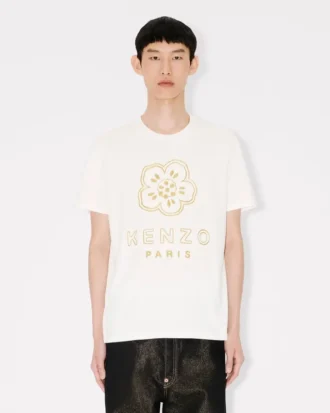T-shirt slim in cotone con ricamo “Boke Flower”