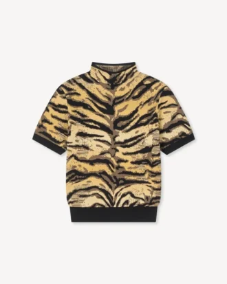 Top a collo alto “Kenzo Tiger” in misto cotone e lana