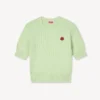 Top a maniche corte “Boke Flower” in misto cotone e lana