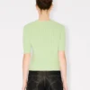 Top a maniche corte “Boke Flower” in misto cotone e lana