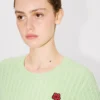 Top a maniche corte “Boke Flower” in misto cotone e lana