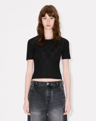 Top in maglia a maniche corte