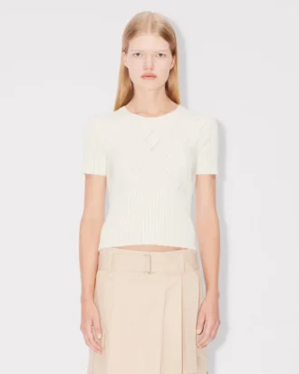 Top in pizzo elasticizzato