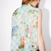 Top senza maniche “Kenzo Cartoon” in misto seta e lino